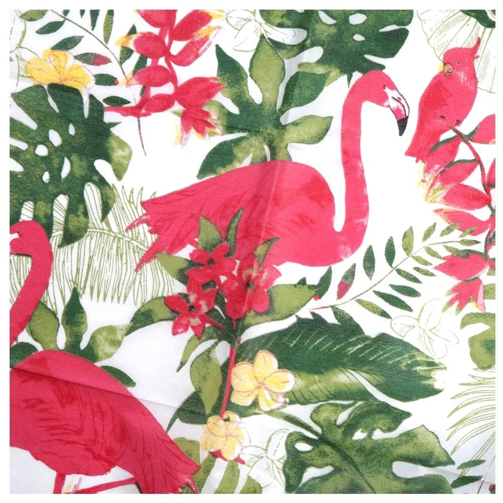 Home Collection Tropical Flamingo PEVA Tablecloth w Flannel Backing